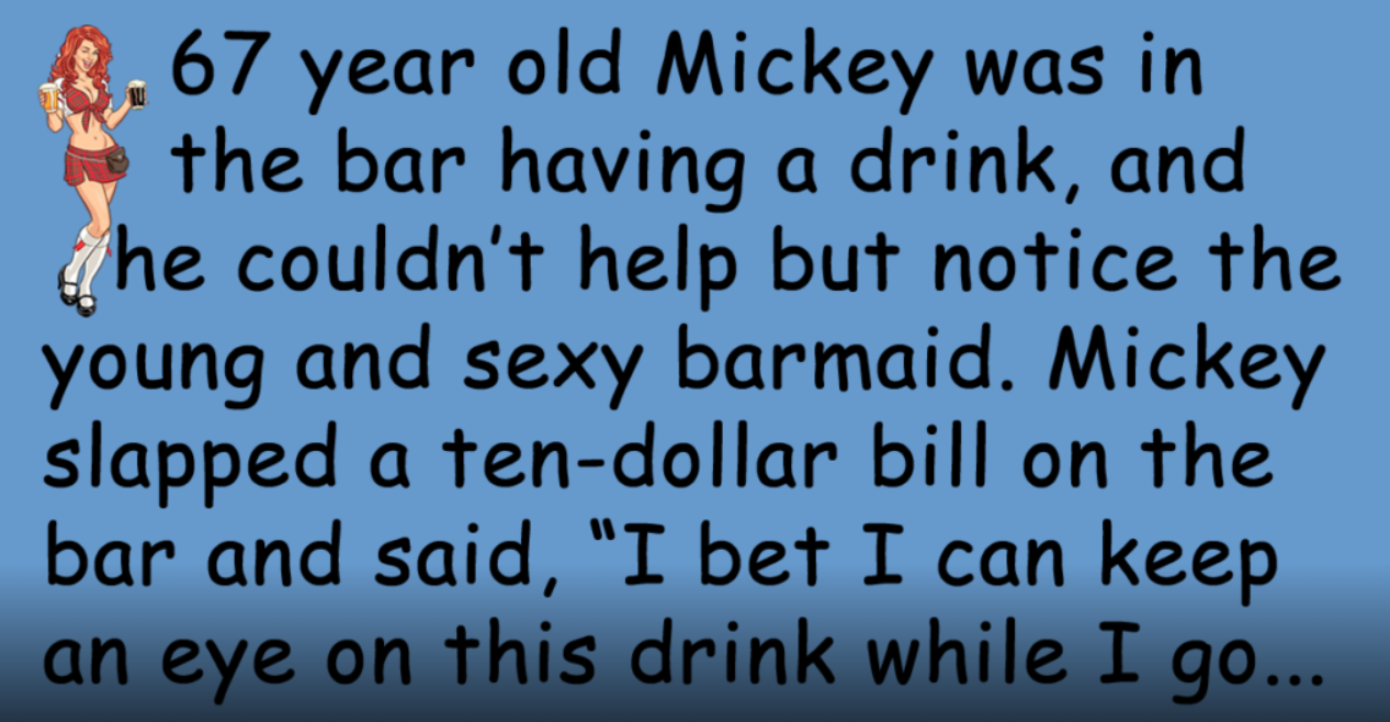 Man makes a bet with a hot young barmaid…
