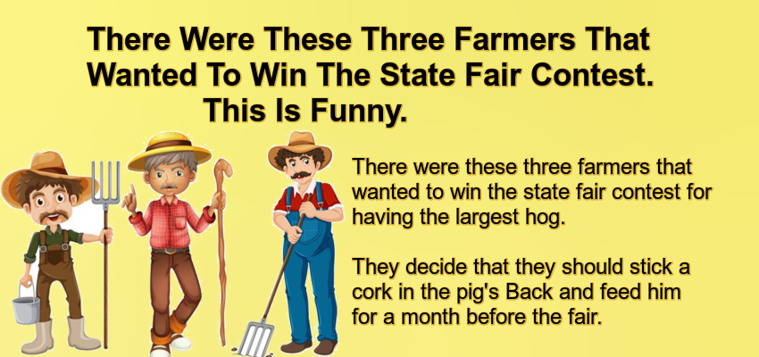 There Were These Three Farmers That Wanted To Win The State Fair Contest.