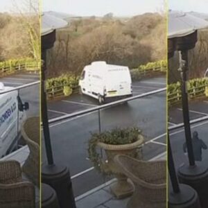 E parkon furgonin dhe futet në restaurant, shoferit i ndodh e papritura…(VIDEO)