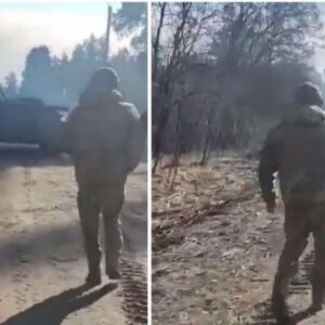 Pamjet e pabesueshme! Ushtari ukrainas nuk pyet për pIumba, del me raketë në krah kundër tankeve rusë (Video)