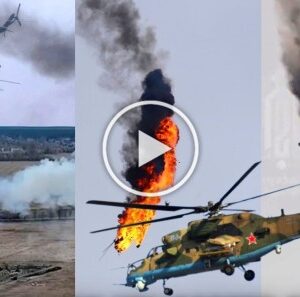 Pamje nga momenti/”Edhe një tjeter Helikopter rus MI-24 është rrëzuar nga forcat e armatosura të Ukrainës”