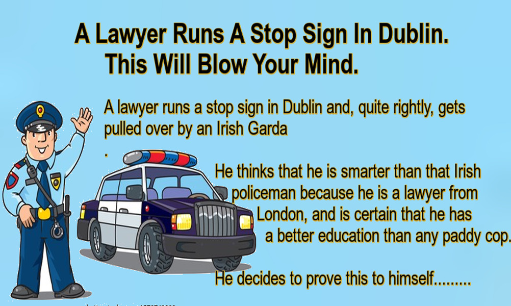 A Lawyer Runs A Stop Sign In Dublin.