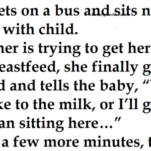 A Man gets on a bus and sits next to a mother with child
