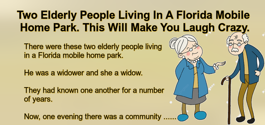 Two Elderly People Living In A Florida Mobile Home Park.