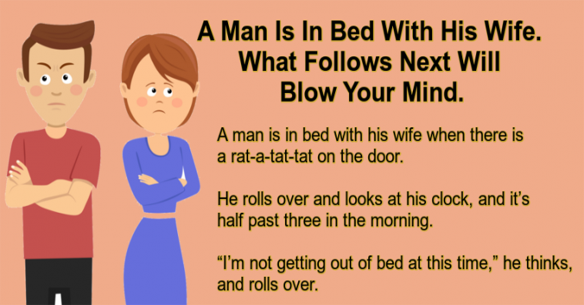 A Man Is In Bed With His Wife.