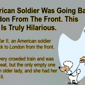 An American Soldier Was Going Back To London From The Front.