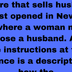 A New Store Opens Up That Sells Husbands, But The Rules For Shopping? You've Got To Read This