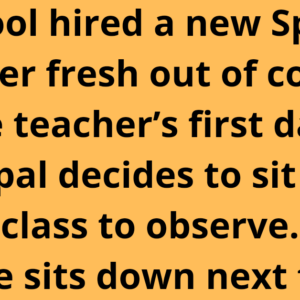 A School Hired A New Teacher.