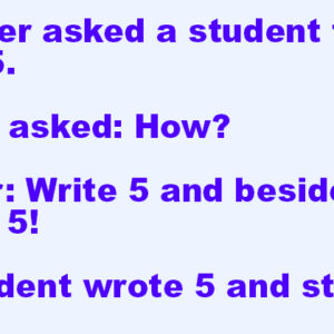 A teacher asked a student to write 55.