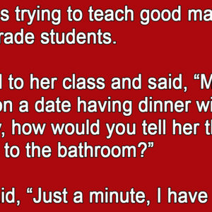 A Teacher Is Trying To Teach Good Manners.