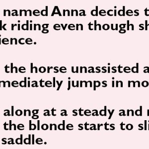 Blonde Horseback Riding