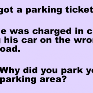A blonde women got parking ticket.