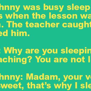 L.Johnny Was Busy Sleeping In Class.