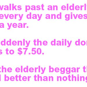 A Man Walks Past A Beggar