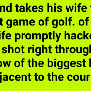A Husband takes his wife to play her first game of golf.