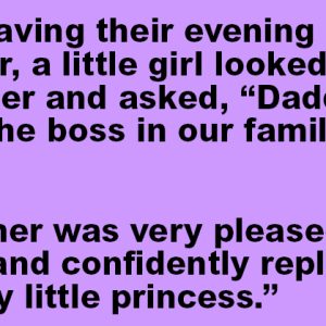 A little girl asked a question to her father.