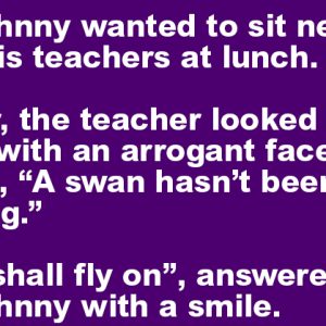 Johnny Sit Next To His Teacher.