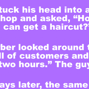 A man wants his hair cut