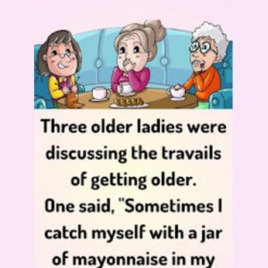 Three older ladies were discussing
