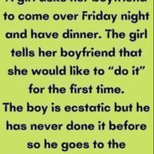 A girl asks her boyfriend to come over Friday night and have dinner with her parents